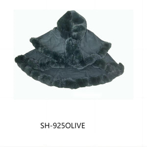 SOLID COLOR FUR DOUBLE LAYER PONCHO 925 (6PC)