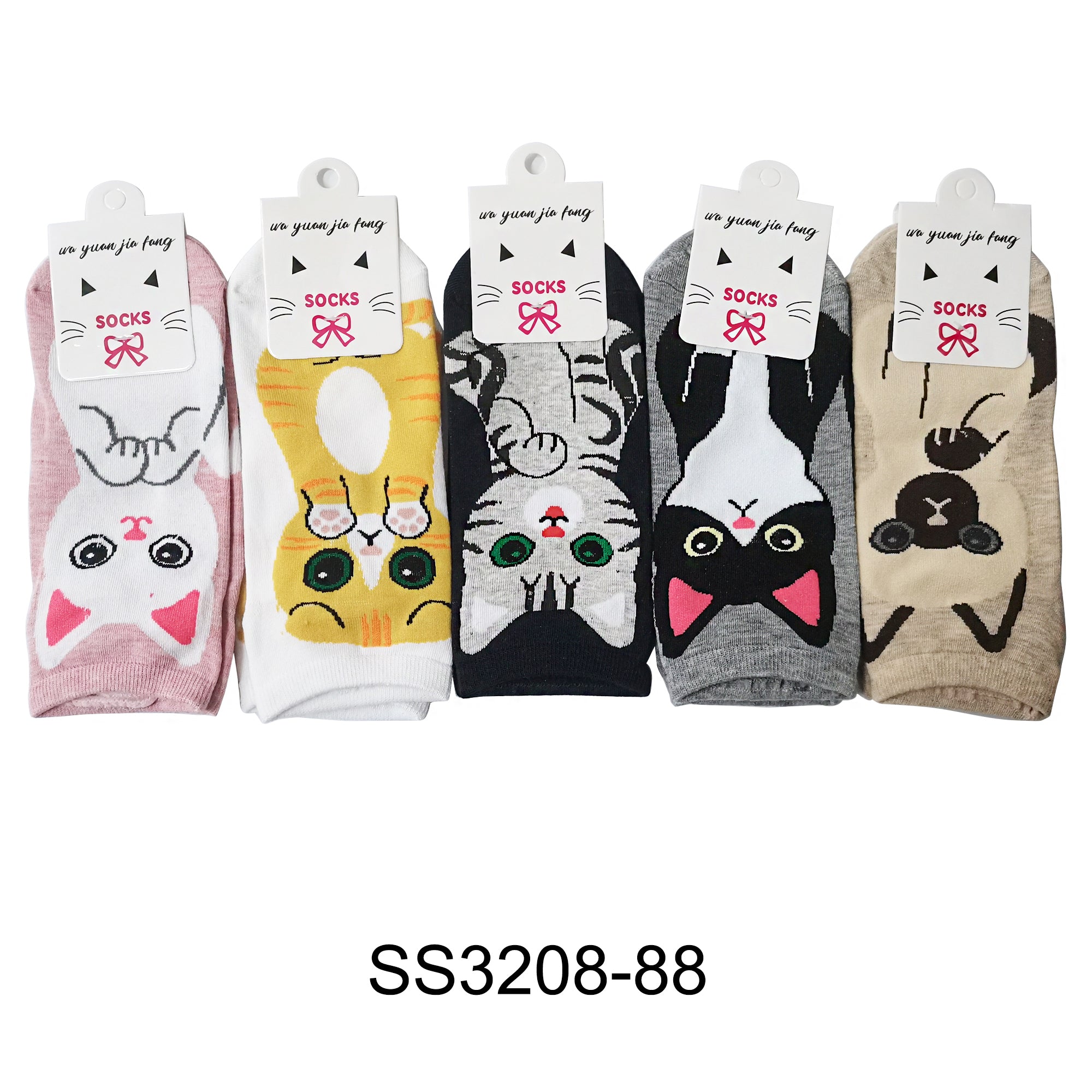 CUTE CAT CARTOON SOCKS 3208-88 (12PC)
