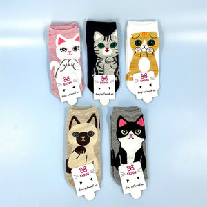 CUTE CAT CARTOON SOCKS 3208-88 (12PC)