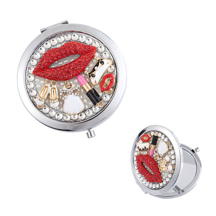 Lip N Make Up Set Charm Stone Hand Mirror SS3222-12 (12PC)