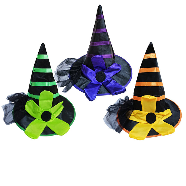 Witch Stripe Flower Party Hat 3318-10 (6PC)
