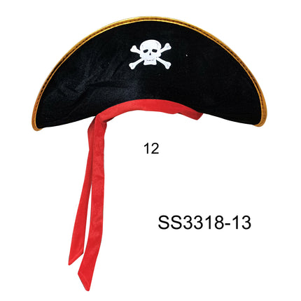 PIRATE COSTUME PARTY HAT SS3318-13 (12PC)