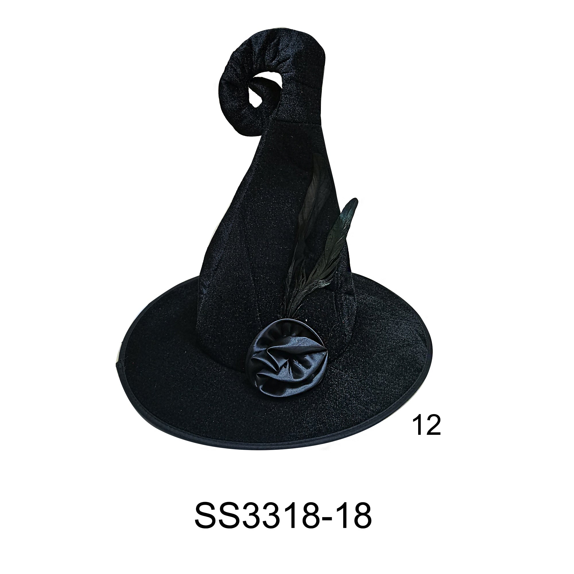 WITHCH BLACK PARTY HAT 3318-18 (6PC)
