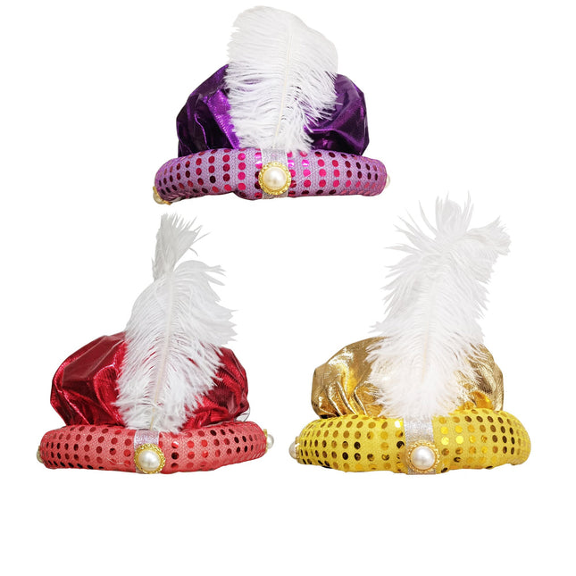 Aladdin Feather Costume Party Hat 3318-5 (12PC)