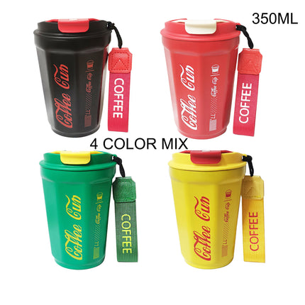 Cute Coffee Cup Solid Color Tumbler N Strap SS3320-25 (12PC)