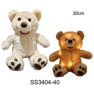HAPPY FACE SMILE BEAR LED PLUSH 3404-40 (12PC)