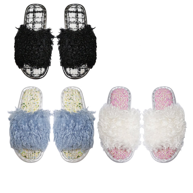 FLUFFY HOME SLIDE SLIPPERS 3429-30 (4PAIR)