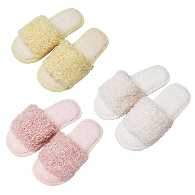 CUTE FLUFFY HOME SLIDE SLIPPERS 3429-31 (4PAIR)