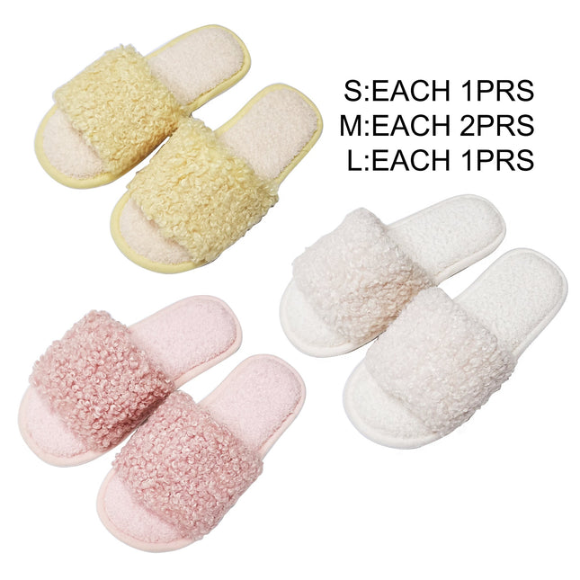 Cute Fluffy Home Slide Slippers SS3429-31 (12PAIR)