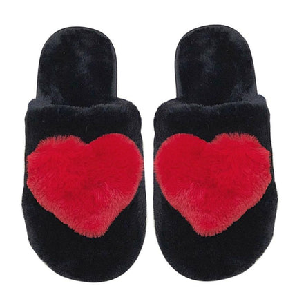Cute Pom Pom Fluffy Heart Home Slide Slippers SS3429-46 (12PAIR)