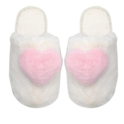 Cute Pom Pom Fluffy Heart Home Slide Slippers SS3429-46 (12PAIR)