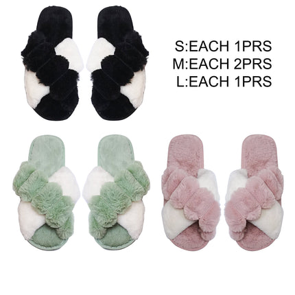 Pom Pom Fluffy Home Slide Slippers SS3429-49 (12PAIR)