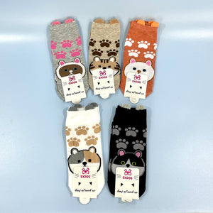 CUTE ANIMAL PAW CARTOON SOCKS 3517-3 (12PC)