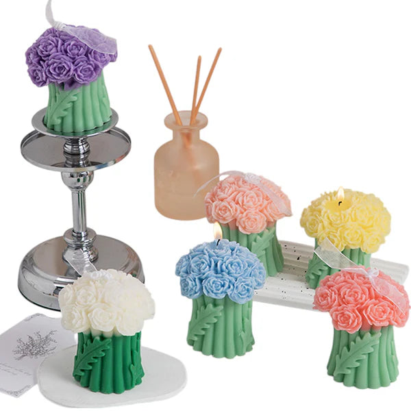 Rose Bouguet Scented Mix Color Candle SS41106-35 (12PC)