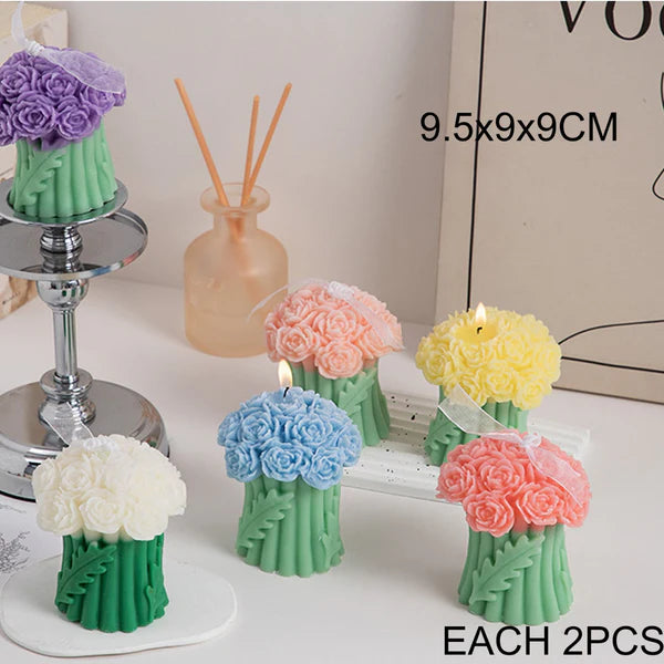 Rose Bouguet Scented Mix Color Candle SS41106-35 (12PC)