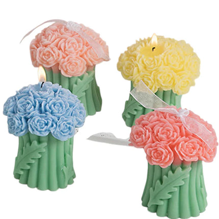 Rose Bouguet Scented Mix Color Candle SS41106-35 (12PC)