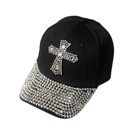BLIING RHINESTONE CROSS BASEBALL CAP SS41128-22 (12PC)
