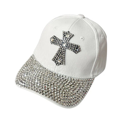BLIING RHINESTONE CROSS BASEBALL CAP SS41128-22 (12PC)