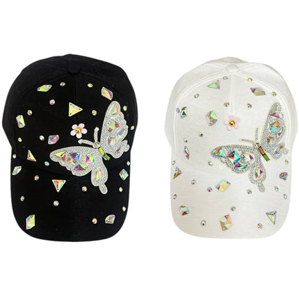 Bling Rhinestone Butterfly Baseball Cap SS41128-24 (12PC)