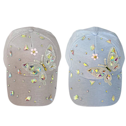 Bling Rhinestone Butterfly Baseball Cap SS41128-24 (12PC)