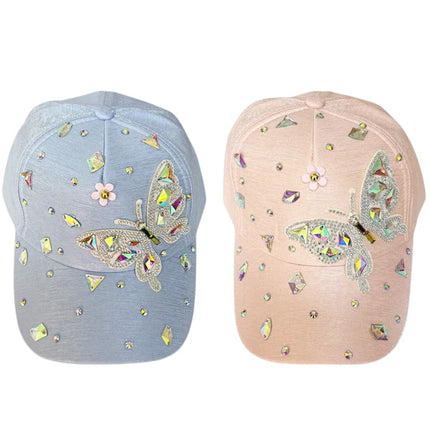 Bling Rhinestone Butterfly Baseball Cap SS41128-24 (12PC)