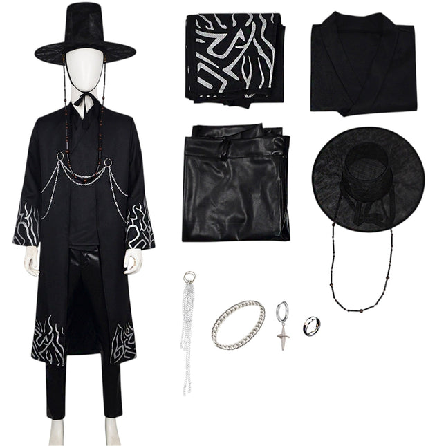 Gat Hat Korean Jeoseung Saja Death reaper Hat and Costume Wear Set SS5731-14 (4PC)