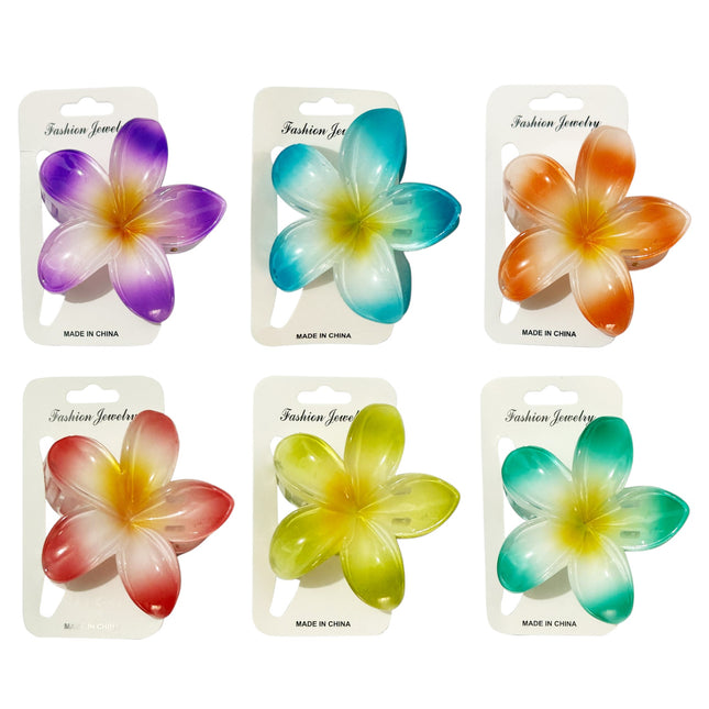Hawaiian Flower Hair Claw Clip SS5830-34 (12PC)