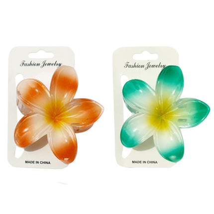 Hawaiian Flower Hair Claw Clip SS5830-34 (12PC)