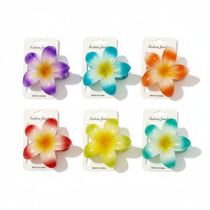 Hawaiian Flower Hair Claw Clip SS5830-34 (12PC)