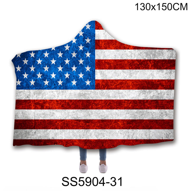 USA Flag Hooded Wearable Blanket SS5904-31 (1PC)