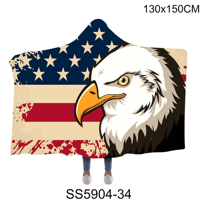 USA Flag Eagle Hooded Wearable Blanket SS5904-34 (1PC)
