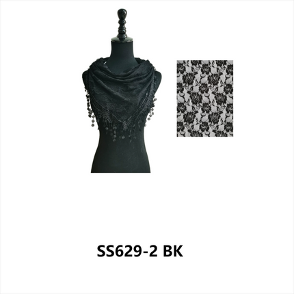 ROSE PATTERN LACE SCARVES 629 (12pcs)