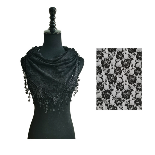 Rose Pattern Lace Scarves SS629 (12pcs)