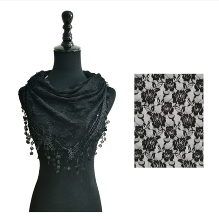 Rose Pattern Lace Scarves SS629 (12pcs)