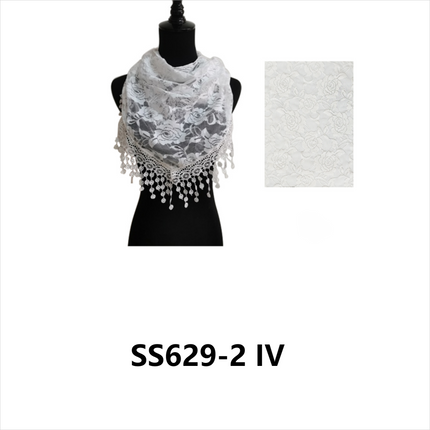 ROSE PATTERN LACE SCARVES 629 (12pcs)