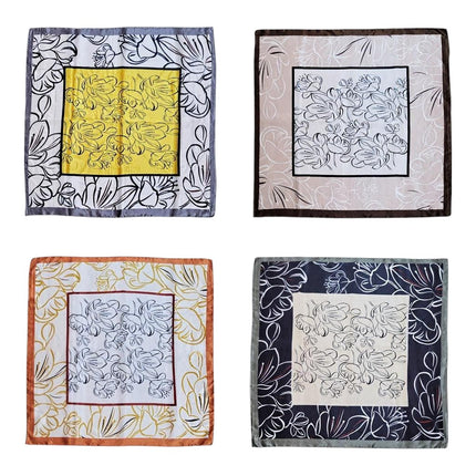 Satin Scarf Flower Pattern in Square ST4612-5 (12PC)