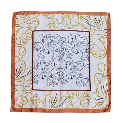 Satin Scarf Flower Pattern in Square ST4612-5 (12PC)