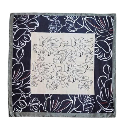 Satin Scarf Flower Pattern in Square ST4612-5 (12PC)