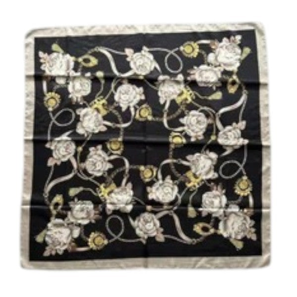 SATIN SCARF ROSES AND CHAIN PATTERN ST4825-3 (12PC)