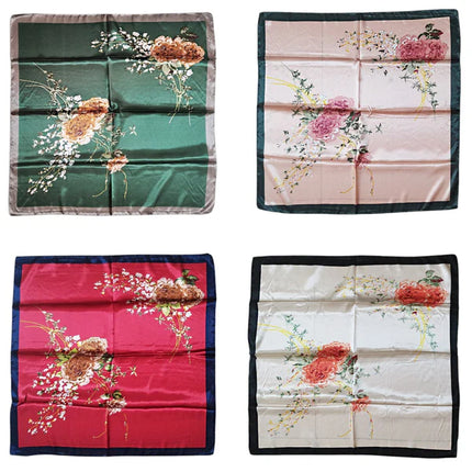 Satin Scarf Rose Pattern ST4908-11 (12PC)