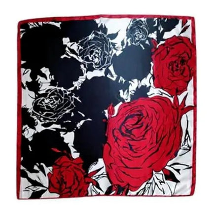 Satin Scarf Big Roses Pattern  ST4908-19 (12PC)