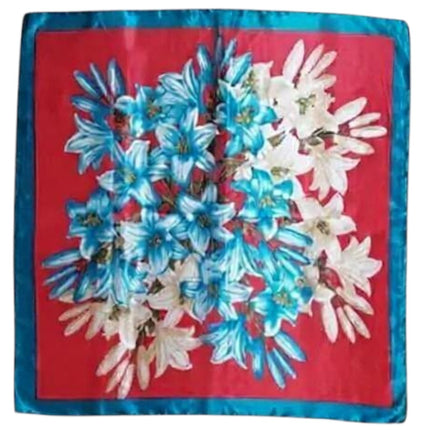 Satin Scarf Lily Flowers Pattern ST4908-5 (12PC)