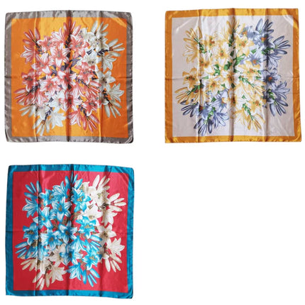 Satin Scarf Lily Flowers Pattern ST4908-5 (12PC)