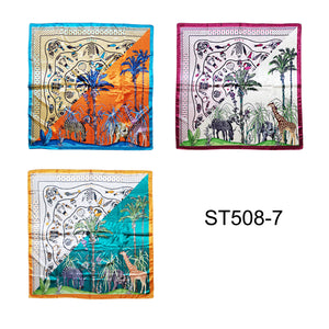 SATIN SCARF PALM TREE PATTERN 508-7 (12PC)