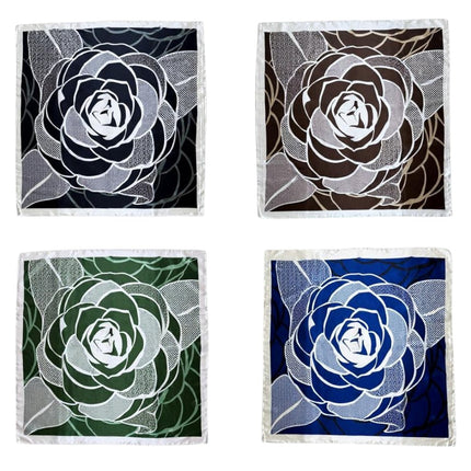 Satin Scarf Rose Pattern  ST5307-12 (12PC)