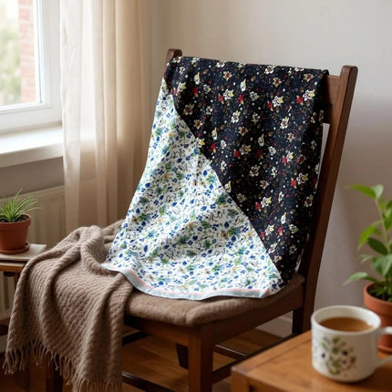 Satin Scarf 2 Tone Floral Pattern  ST5307-13 (12PC)