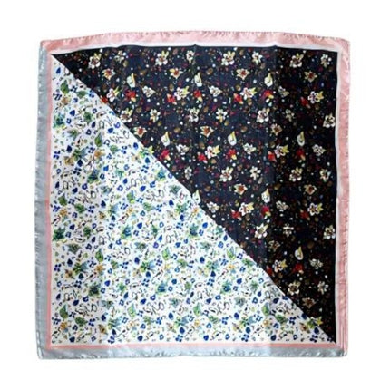 Satin Scarf 2 Tone Floral Pattern  ST5307-13 (12PC)