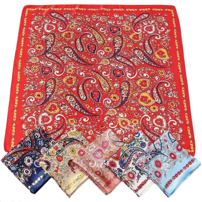 Satin Scarf Paisley Pattern  ST5805-7 (12PC)