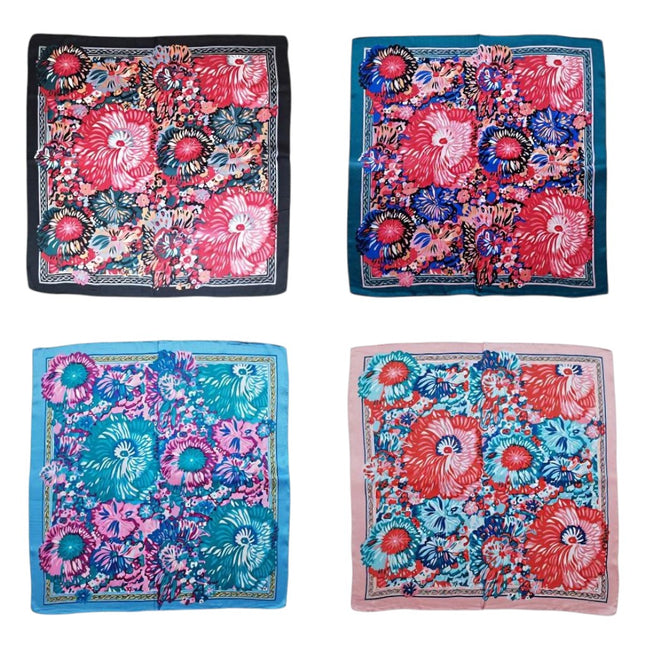 Satin Scarf Flower Pattern ST7059 (12PC)