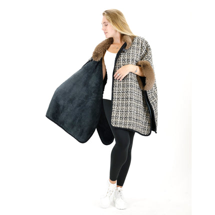 Check Pattern Fur Shawl SW3720-1 (1PC)